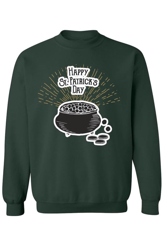Patrick's Day Gold Pot Sweatshirt Men -Image by Shutterstock, Male 3X-Large
