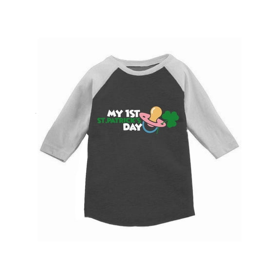 Patrick's Day Toddler Raglan Shirt for Girls Irish Clover Leaf First Paddys Day 2T 3T 4T 5 Years Old