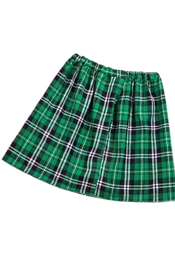 Patricks Day Green Plaids Skirt Classial Green Tartan A Line Pleats Kilts for Irish Party Clothing Costume for Women Men