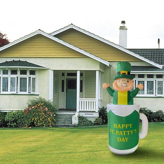 Patricks Day Irish Characters Inflatable LED Lighted Decoration for Holiday Party Indoor Outdoor Yard Patio Garden Lawn Home Use Decorative Item