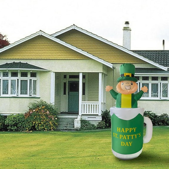 Patricks Day Irish Characters Inflatable LED Lighted Decoration for Holiday Party Indoor Outdoor Yard Patio Garden Lawn Home Use Decorative Item