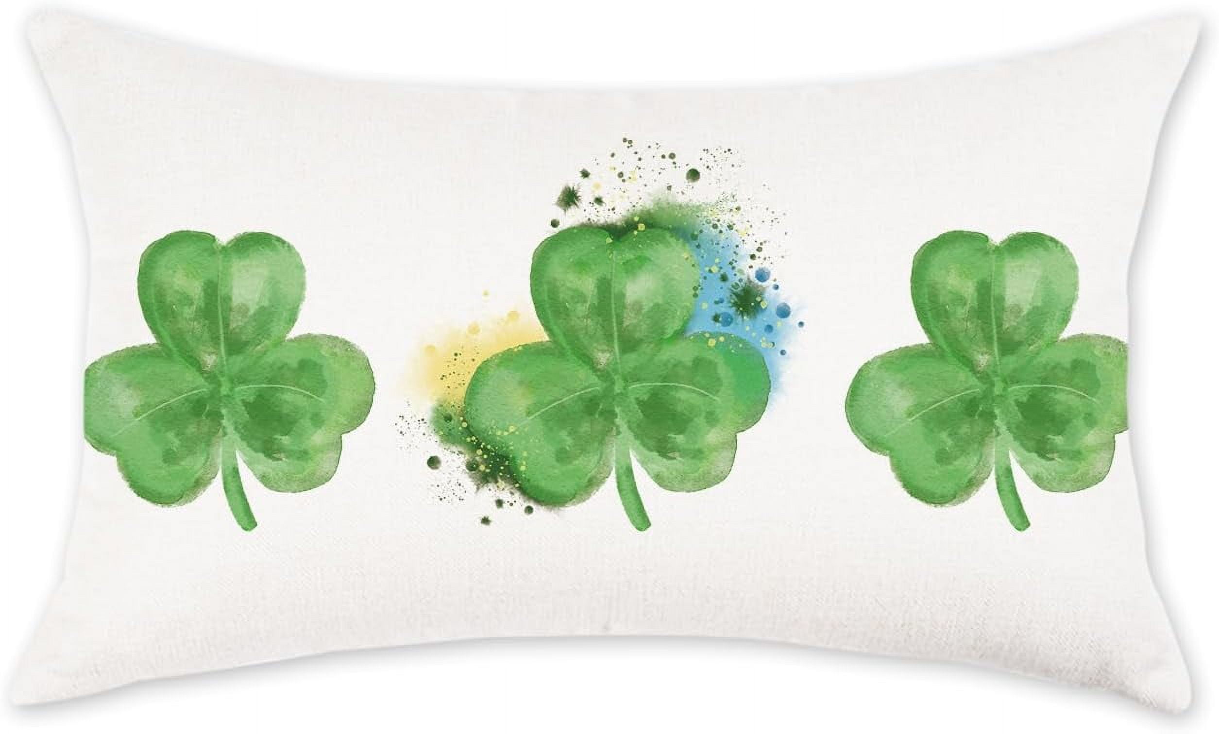 Patricks Day Pillow Cover 12x20h Shamrock Lucky Clover Pillows ...