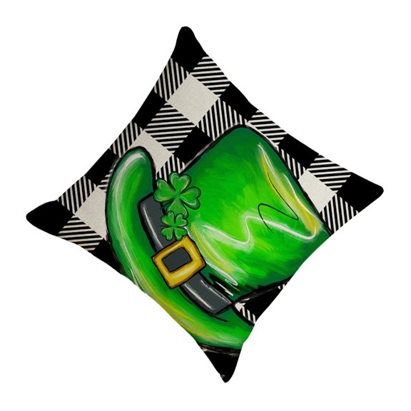 Patricks Day Pillow Cover 18x18 Inch Clovers Throw Pillow Cases for Home Patricks Decorative Pillowcase
