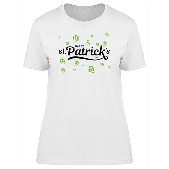 Patricks Day Tiny Clovers T-Shirt Women -Image by Shutterstock, Female Large