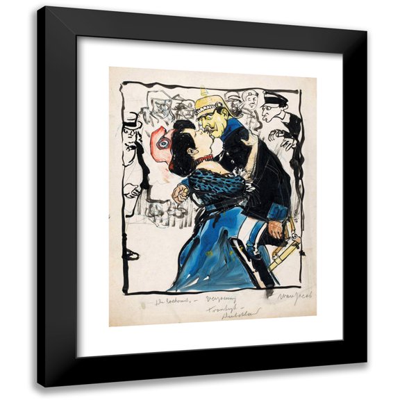 Patricq Kroon 12x14 Black Modern Framed Museum Art Print Titled - Reconciliation France and Germany (1918)