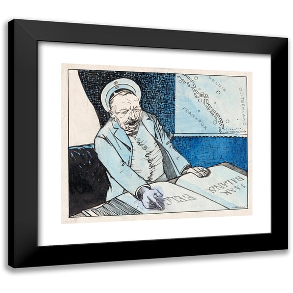 Patricq Kroon 14x12 Black Modern Framed Museum Art Print Titled - Annual Balance in Belgium (1914)