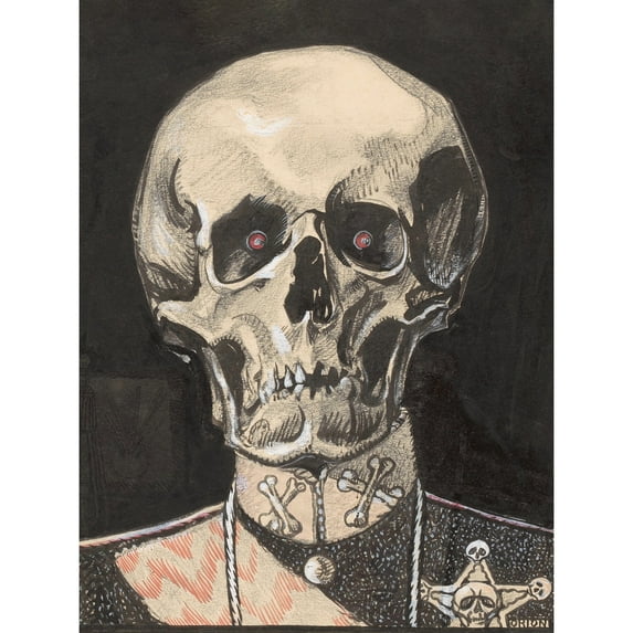 Patricq Kroon Death Peacemaker Skeleton Drawing Extra Large XL Wall Art Poster Print