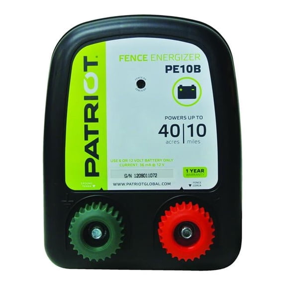 Patriot 819963 0.30 Joule PE10B Battery Energizer - Black