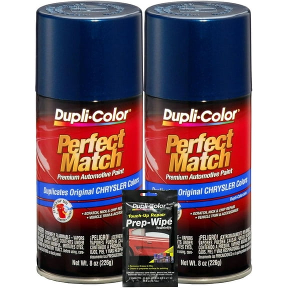 Patriot Blue Metallic Perfect Automotive Paint for Vehicles (8 oz.), Bundles with Prep Wipe (3 Items).
