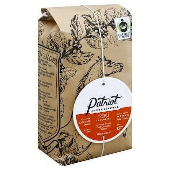 Patriot Coffee Roasters Whole Bean Peruvian Coffee 10 oz (Pack of 6)