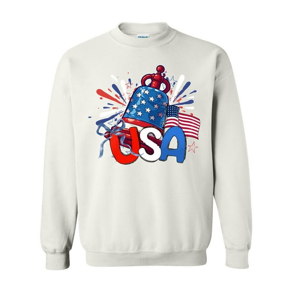 Patriot Coquette Liberty Bell 4th Of July Graphic Art Sweatshirt