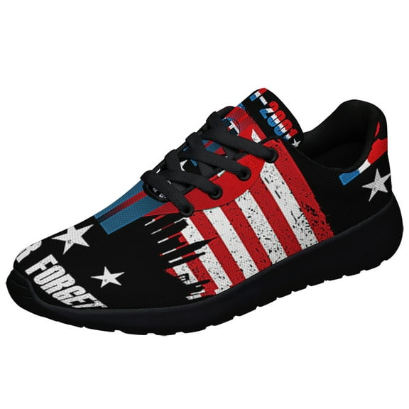 Patriot Day 911 Never Forget September 11th Memorial Shoes Sneakers Black Size 8.5