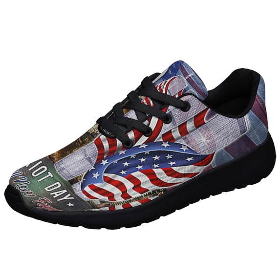 Patriot Day 911 September 11 Never Forget 911 Shoes Sneakers Black Size 7.5