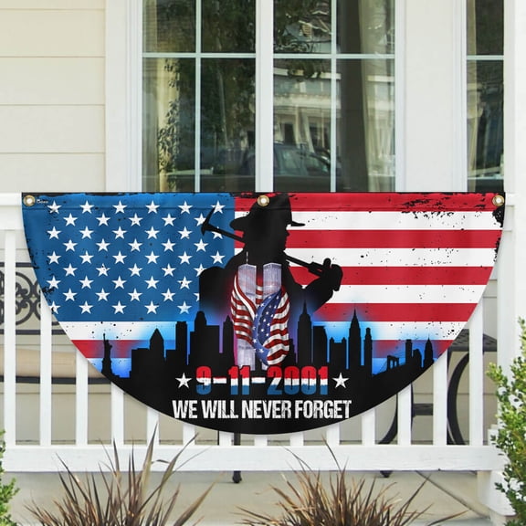 Patriot Day We Will Never Forget 911 American Fan Flag 18x36in