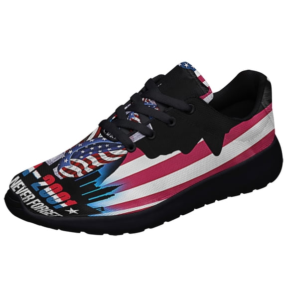 Patriot Day We Will Never Forget 911 NYPD Thin Blue Line Shoes Sneakers Black Size 4