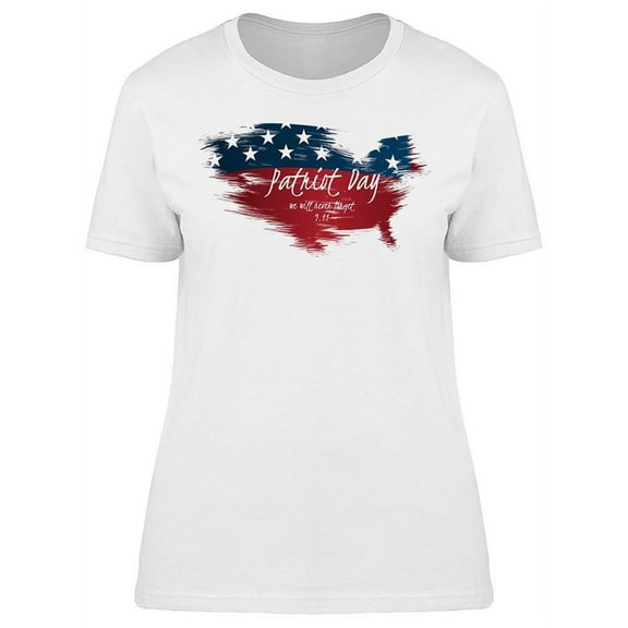 Patriot Day, With Country Map  T-Shirt Women -Image by Shutterstock, Female Large