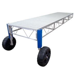 Patriot Docks 16' Straight Roll-in Jack Dock with Gray Aluminum (D-01124)