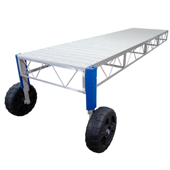 Patriot Docks 16' Straight Roll-in Jack Dock with Gray Aluminum (D-01124)