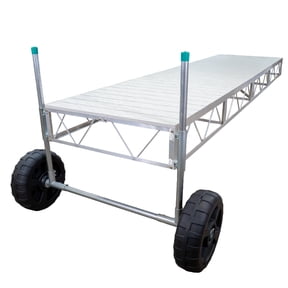 Patriot Docks 16' Straight Roll-In Pipe Dock with Gray Aluminum Decking (D-11124)