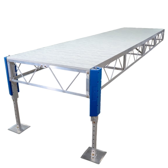 Patriot Docks 16' Straight Stationary Jack Dock with Gray Aluminum (D-00124)