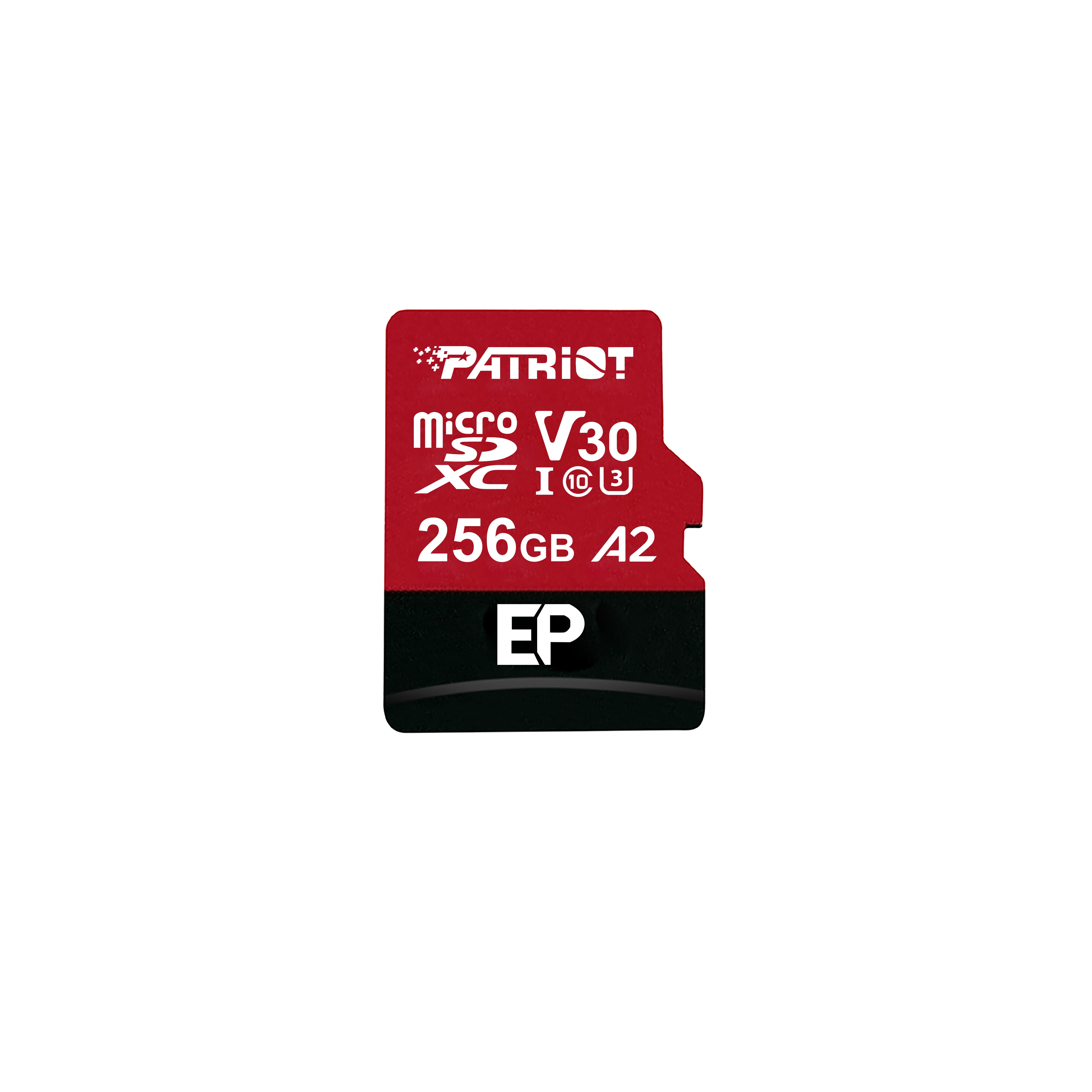 Patriot EP Series 256GB Micro SDXC V30 A2 UHS-I U3 4K UHD Memory Card - PEF256GEP32MCX