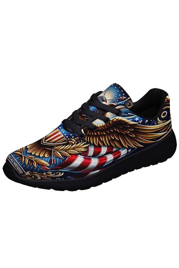 Patriot Eagle Veteran Day Honoring All Who Served Shoes Sneakers Black Size 12