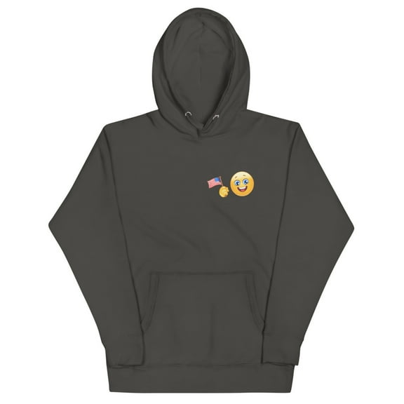 Patriot Emoji Celebrating Unisex Hoodie (Vintage Black, S)