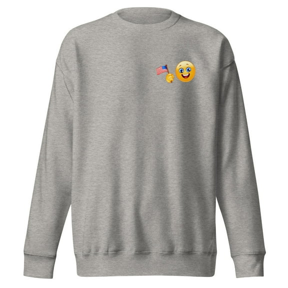 Patriot Emoji Celebrating Unisex Premium Sweatshirt (Carbon Grey, S)