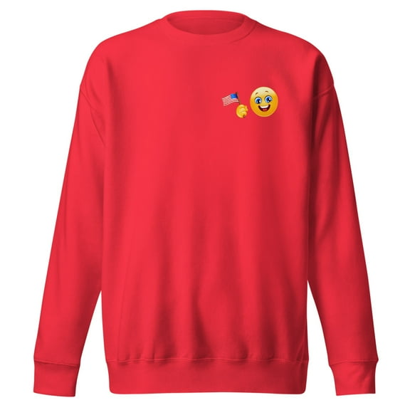Patriot Emoji Celebrating Unisex Premium Sweatshirt (Team Red, S)