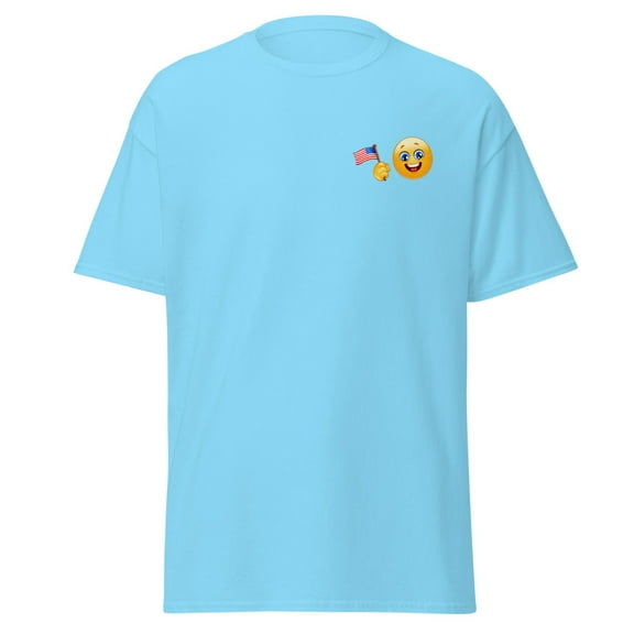 Patriot Emoji Celebrating Unisex classic tee (Sky, S)
