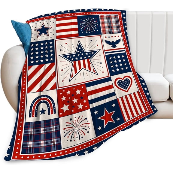 Patriot Flag Star Throw Blanket