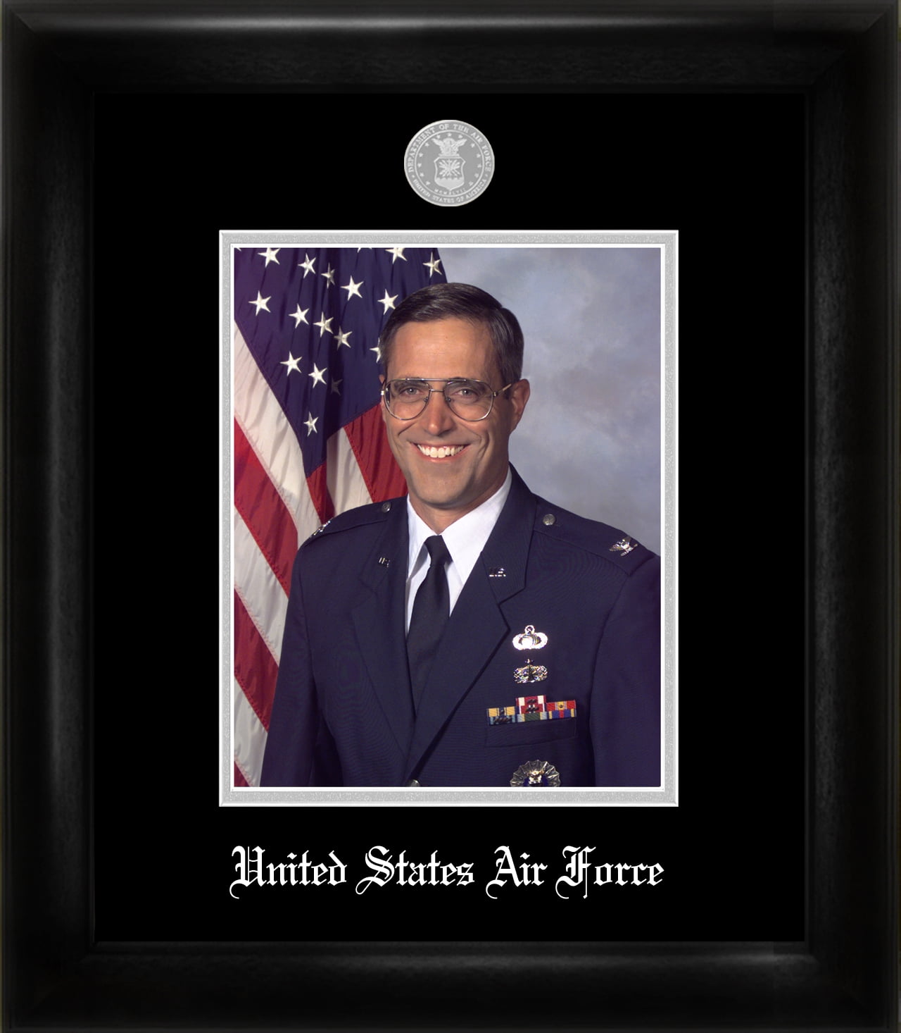 United States Air Force垂直写真フレーム：箱付き Patriot Frame's Air Force 8x10 8x10 Portrait Black Frame Silver