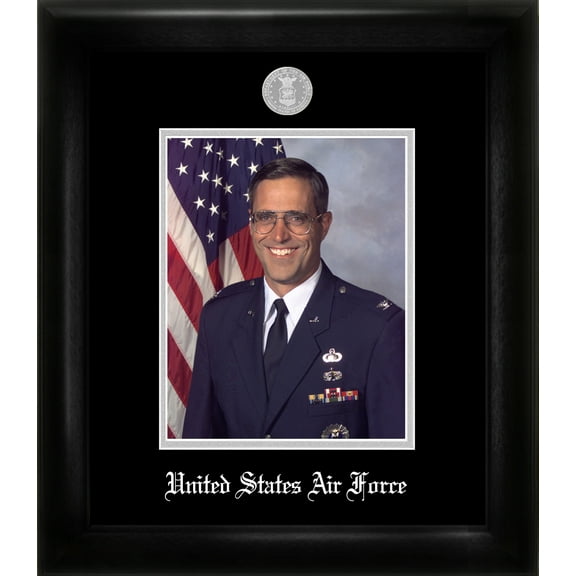 Patriot Frame's Air Force 8x10 8x10 Portrait Black Frame Silver Medallion