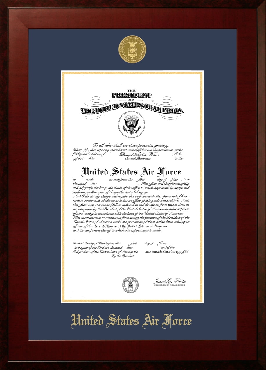 Patriot Frame's Air Force 9x14 Certificate Honors Frame with Gold Medallion