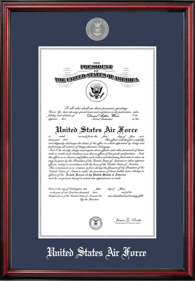 Patriot Frame's Air Force 9x14 Certificate Petite Frame with Silver Medallion