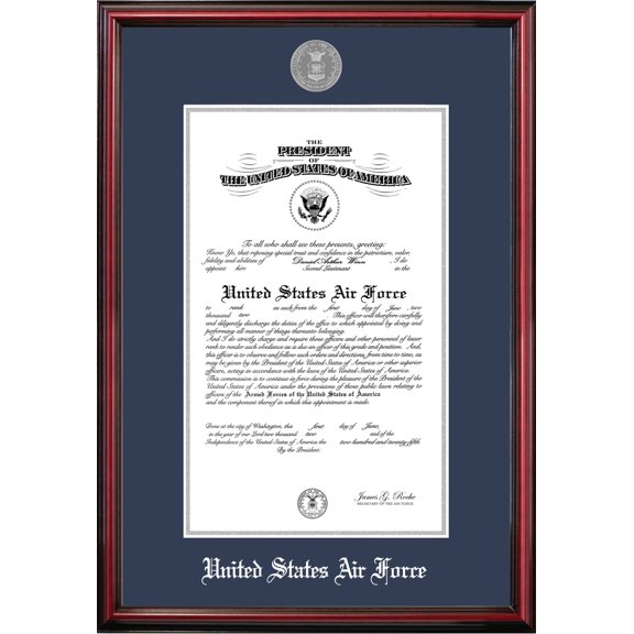Patriot Frame's Air Force 9x14 Certificate Petite Frame with Silver Medallion