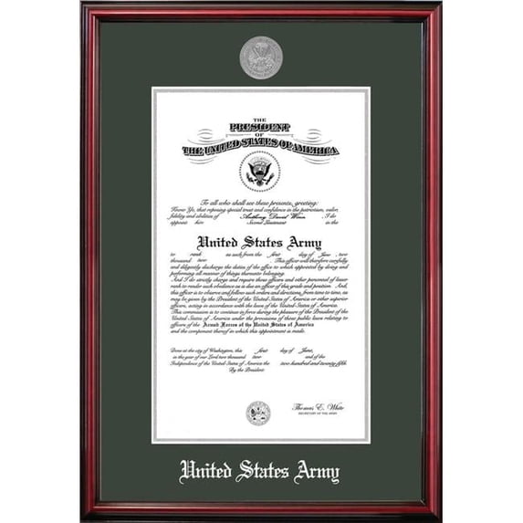 Patriot Frame's Army 10x14 Certificate Petite Frame with Silver Medallion