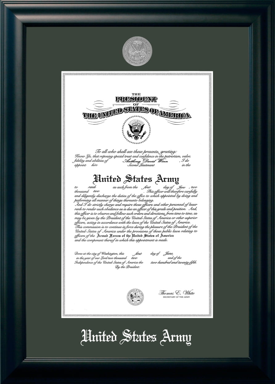 Patriot Frame's Army 9x14 Certificate Black Frame Silver Medallion