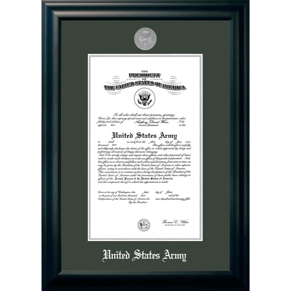 Patriot Frame's Army 9x14 Certificate Black Frame Silver Medallion