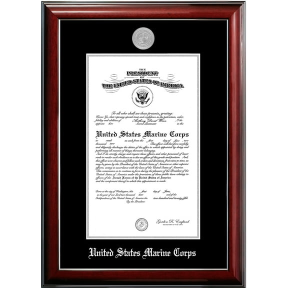 Patriot Frame's Marine 9x14 Certificate Classic Mahogany Frame with Silver Medallion