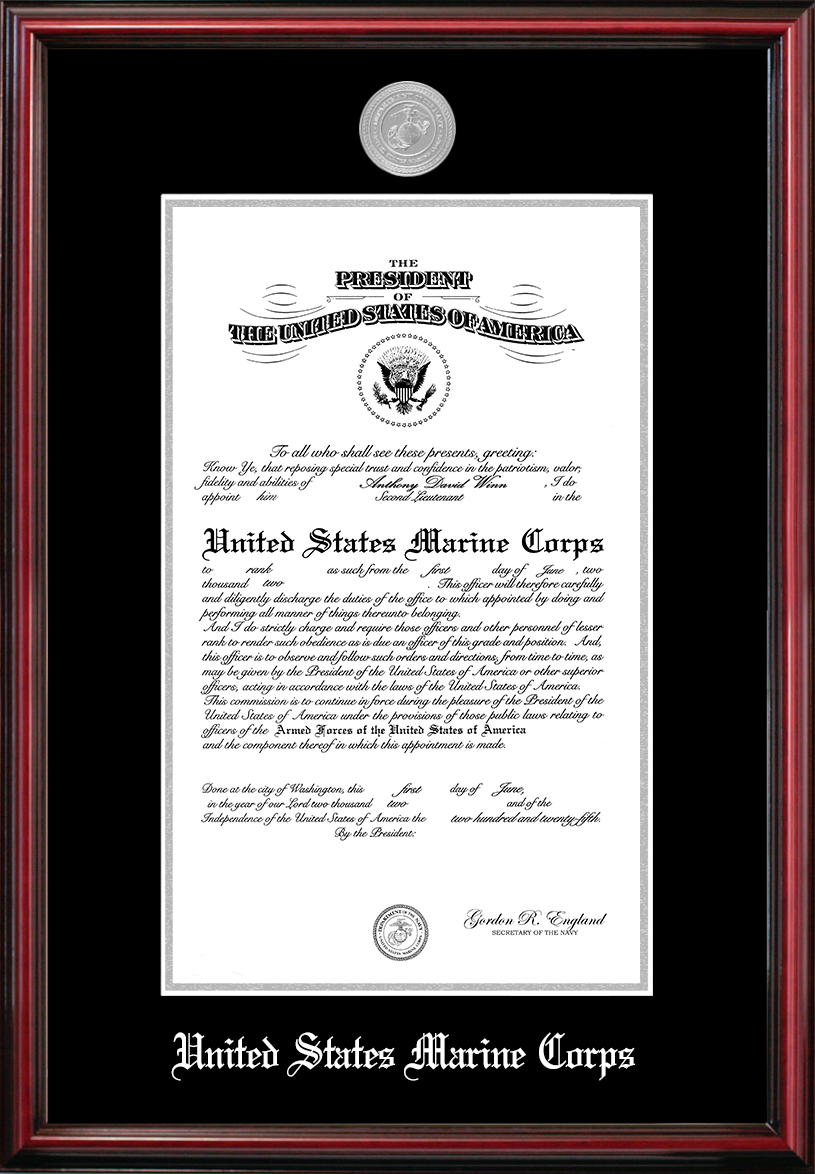 Patriot Frame's Marine 9x14 Certificate Petite Frame with Silver Medallion