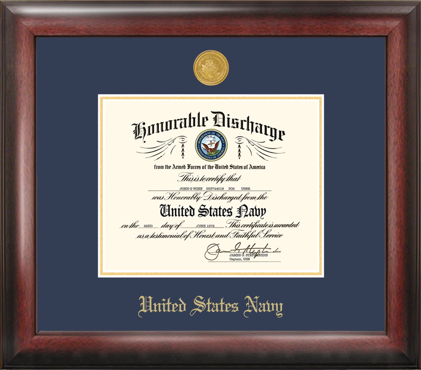Patriot Frames Navy Discharge Picture Frame