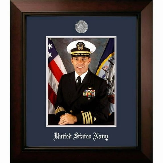Patriot Frame's Navy 8x10 Portrait Legacy Frame with Silver Medallion