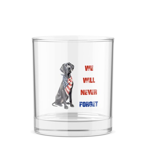 Patriot Great Dane We Will Never Forget Patriotic Remembrance Day 11oz Whiskey Glass Mug Danes Dog Lover Gifts Whiskey Cocktail Glasses Cup - 12014