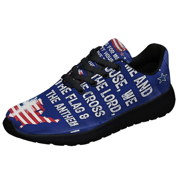 Patriot Jesus As For Me and My House We Will Serve The Lord Shoes Sneakers Black Size 10.5