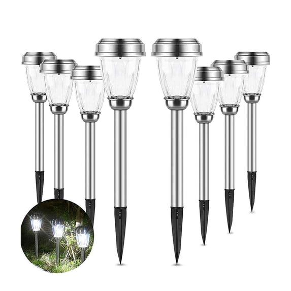 Patriot Lighting Kingston Pathway Solar Lights Stainless Still (12-Pack)
