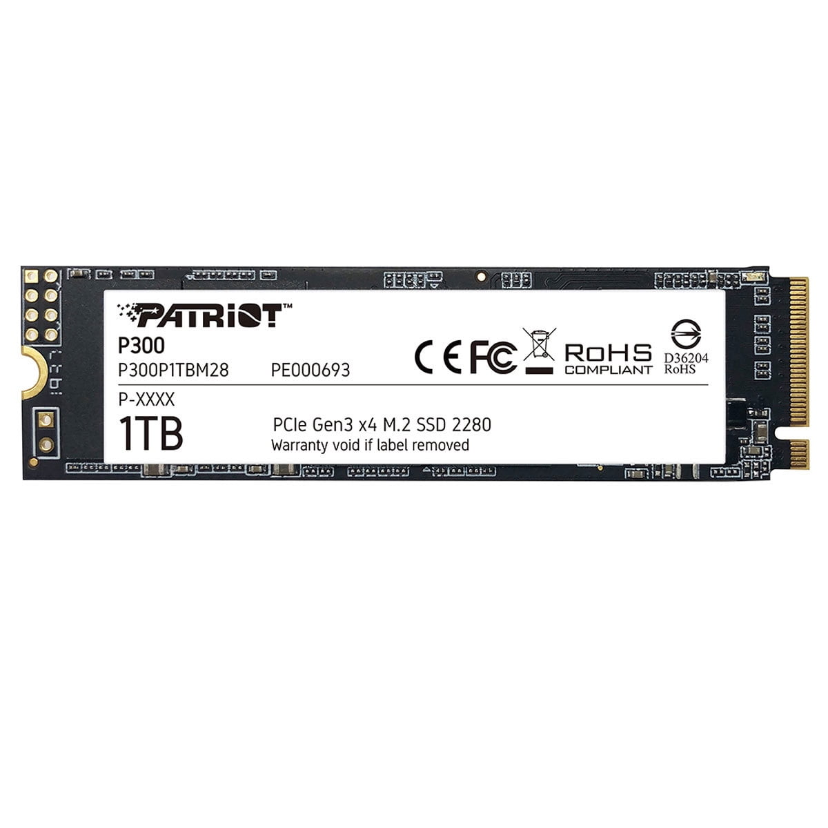 Patriot P300 M.2 2280 1TB PCIe Gen3 x4, NVMe 1.3 Internal Solid State Drive (SSD) P300P1TBM28
