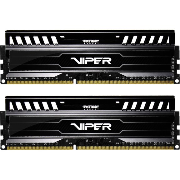Patriot Viper 3 8GB (2x 4GB) DDR3 PC3-12800 1600MHz Dual Channel Memory Module Kit, 240-pin UDIMM, 9 Timings, Non-ECC, 1.5V, Black Mamba