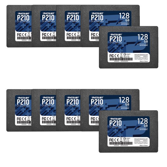 Patriot P210 128GB Internal SSD 10 Pack - SATA 3 2.5" - Solid State Drive - P210S128G2510