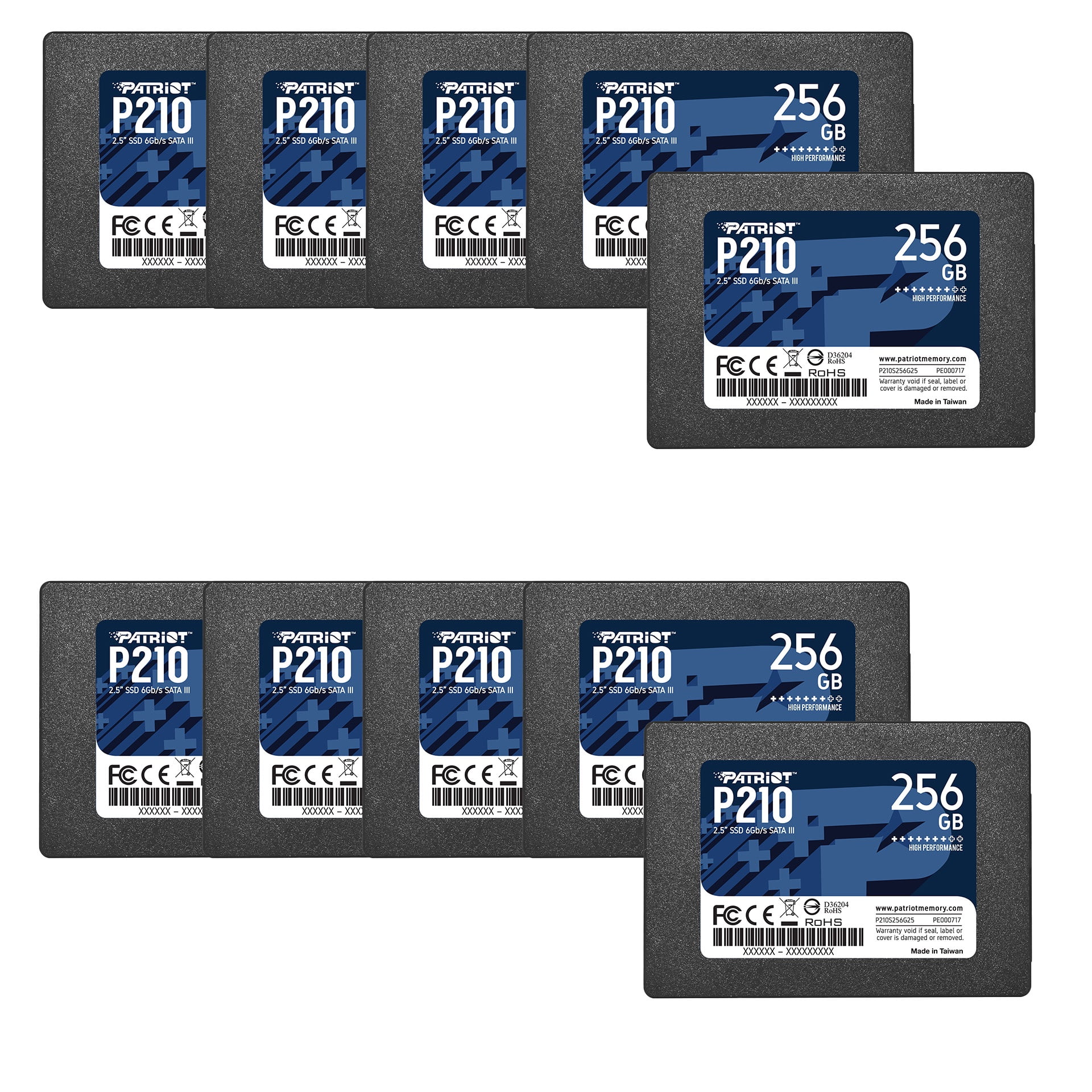 Patriot P210 256GB Internal SSD 10 Pack SATA Solid